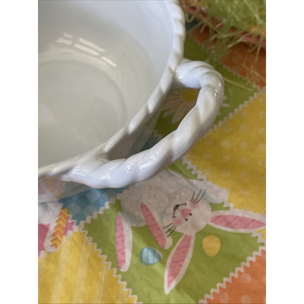 Rae Dunn Jelly Beans Easter Ceramic Basket Serving Bowl Large Light Blue 10" - Picture 7 of 8